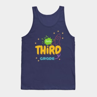 hello Third Grade Teacher Team Tank Top